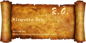 Ringvald Örs névjegykártya